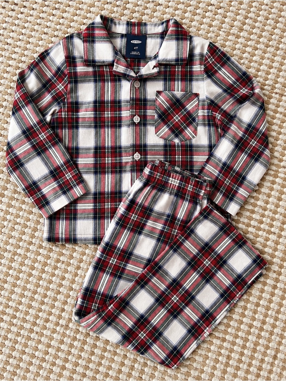 Old Navy Plaid Pajama Set | Size 4T